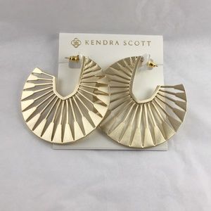 Signed Kendra Scott Deanne Gold Hoop Earrings